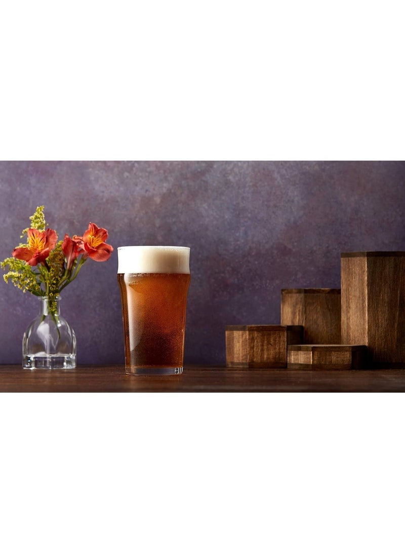 DubaiCrystal Beer Pint Glasses Set of 4. Large Beer Pint Glass Capacity in a Traditional Pub Drinking Glasses Design. Oversized Beer Glasses Set for Guinness, Stout, and Big Craft Beer Glasses - Image 3